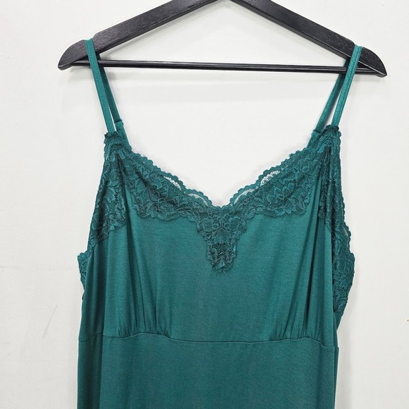 NWOT Lane Bryant Tank Top 22/24 3X Green Lace Trim Cami Babydoll Y2K Vibes Retro - Picture 2 of 12